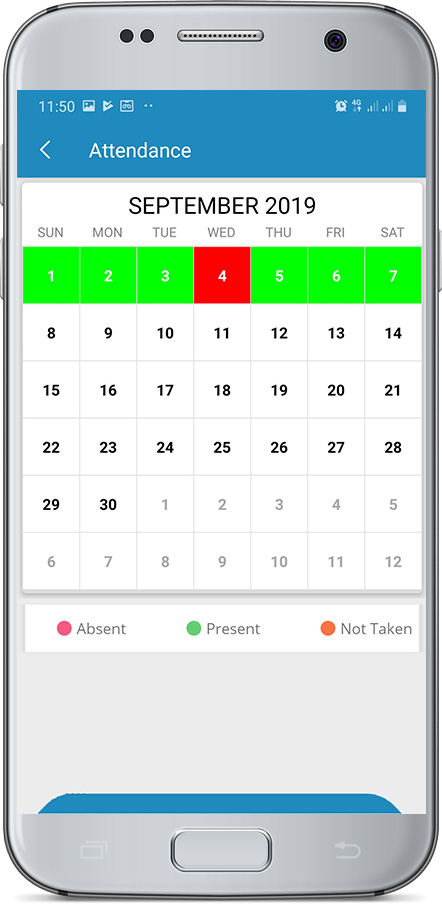 Students can view their monthly attendance